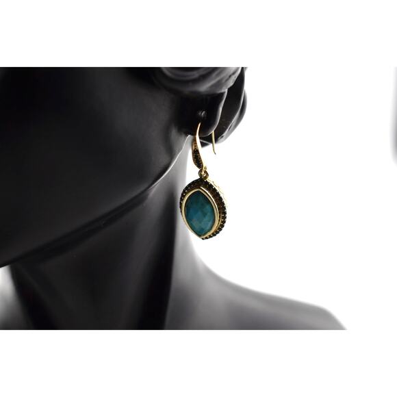 Rachel Reinhardt Turquoise Pave Earrings - Picture 2 of 3
